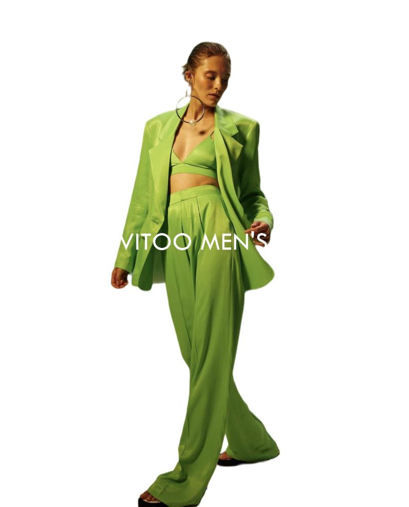 Women's Two Piece Pants Green Satin Women Blazer And Set 2pc Single-Breasted/ Jacket Casual Suit Trousers Spring Autumn Winter/Loose Fashion, Red
Women's Two Piece Pants Green Satin Women Blazer And Set 2pc Single-Breasted/ Jacket Casual Suit Trousers Spring Autumn Winter/Loose Fashion, Red