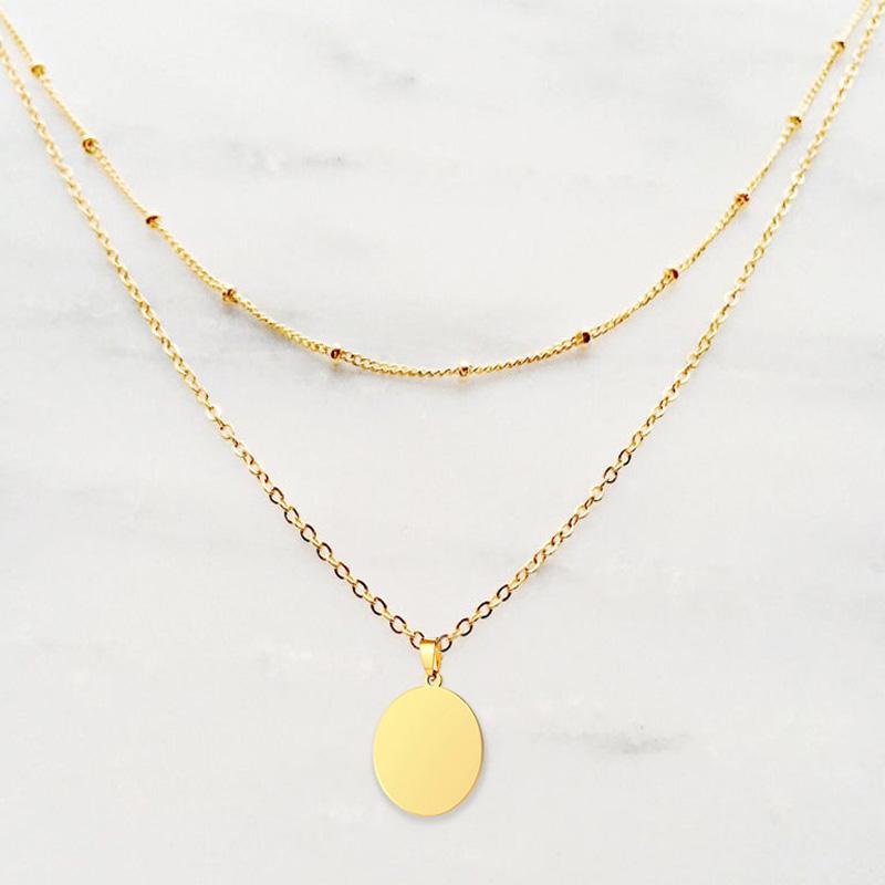 Pendant Necklaces Layered Necklace Coin Stainless Steel Satellite Bead Chain Disc Neckalce For Women Collar Collier Gift
Pendant Necklaces Layered Necklace Coin Stainless Steel Satellite Bead Chain Disc Neckalce For Women Collar Collier Gift
