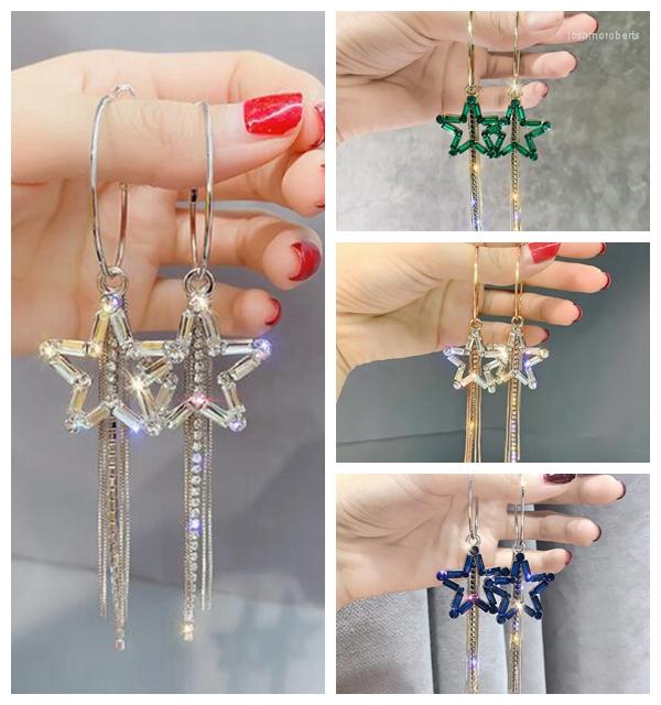Dangle Earrings Beautiful Pentagram Crystal Temperament Long Section Fashion Earring Jewelry 1 Pair Wk120
Dangle Earrings Beautiful Pentagram Crystal Temperament Long Section Fashion Earring Jewelry 1 Pair Wk120