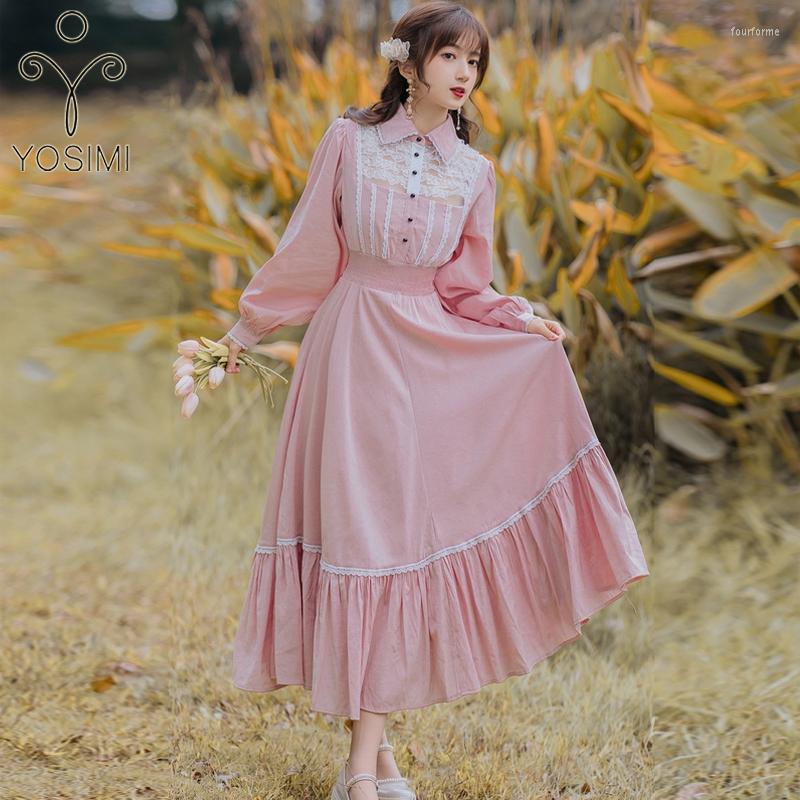 Casual Dresses YOSIMI 2023 Fall Pink Patchwork Lace Long Women Dress Sweet Sleeve Ankle-length Birthday For Elegant
Casual Dresses YOSIMI 2023 Fall Pink Patchwork Lace Long Women Dress Sweet Sleeve Ankle-length Birthday For Elegant