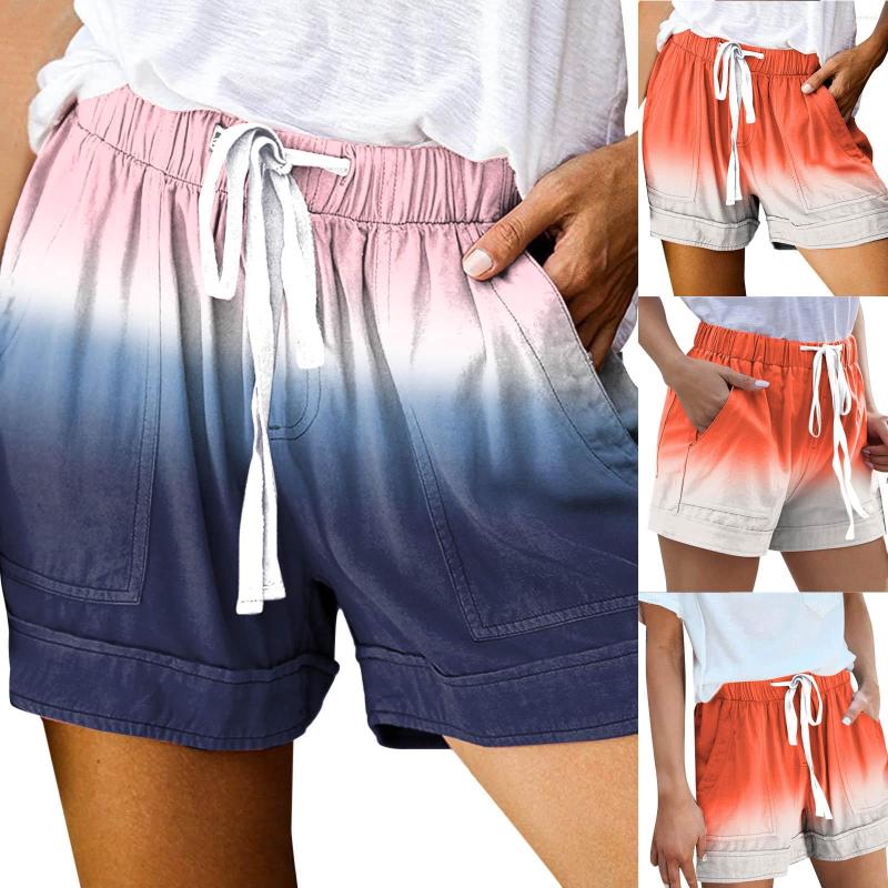Women' Shorts Women Drawstring Summer High Elastic Comfy Casual Waist With Pockets Gradient Color Short Pants For, Or
Women' Shorts Women Drawstring Summer High Elastic Comfy Casual Waist With Pockets Gradient Color Short Pants For, Or