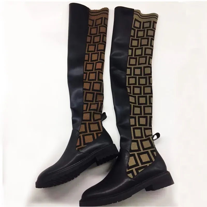 Autumn winter womens Socks boots cowhide Knitted elastic platform Long boots designer High boot Leather lady letter shoe Flat women shoes, Brown
Autumn winter womens Socks boots cowhide Knitted elastic platform Long boots designer High boot Leather lady letter shoe Flat women shoes, Brown