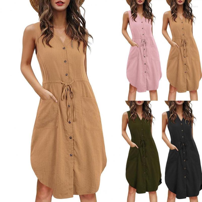 Casual Dresses Sleeveless Women Dress V Neck Cotton Blend Comfort Stretch Summer Waistband With Pocket For Dating, Pink
Casual Dresses Sleeveless Women Dress V Neck Cotton Blend Comfort Stretch Summer Waistband With Pocket For Dating, Pink