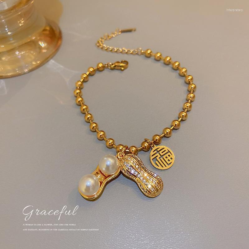 Strand Beaded Strands Korean Minority Design Girl Heart Girlfriends Diamond Studded Freshwater Pearl Peanut Blessing Bracelet Inte22
Strand Beaded Strands Korean Minority Design Girl Heart Girlfriends Diamond Studded Freshwater Pearl Peanut Blessing Bracelet Inte22
