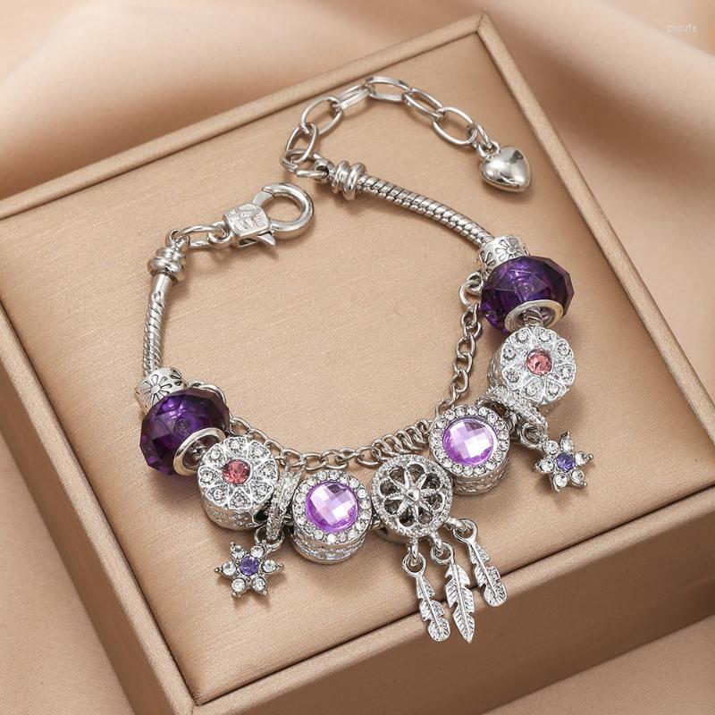 Charm Bracelets Fashion Fantasy Purple Panjia Bracelet For Women Dream Catcher Hexagram Star Mysterious Series Wholesale
Charm Bracelets Fashion Fantasy Purple Panjia Bracelet For Women Dream Catcher Hexagram Star Mysterious Series Wholesale