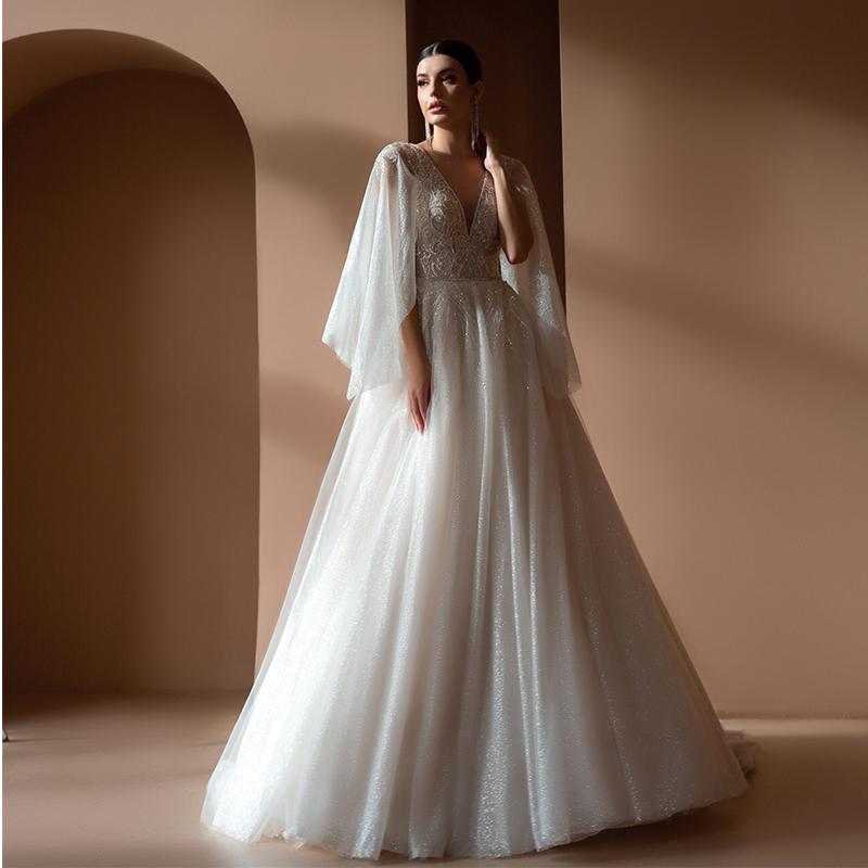 Wedding Dress Other Dresses Vestido De Noiva Luxury Shinning A Line Organza Deep V-neck Puffy Sleeves Beaded Open Back Custom MadeOther, White
Wedding Dress Other Dresses Vestido De Noiva Luxury Shinning A Line Organza Deep V-neck Puffy Sleeves Beaded Open Back Custom MadeOther, White