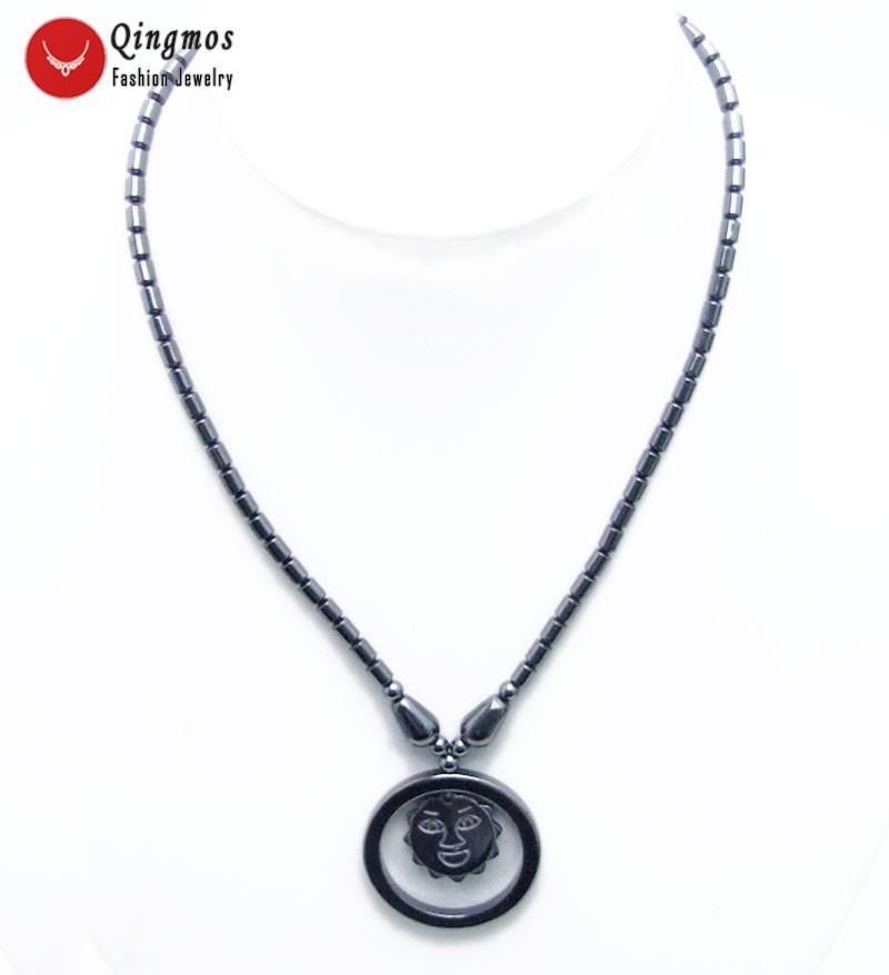 Pendant Necklaces Qingmos Natural Hematite Black 35mm Sun Necklace For Women With Knurl Shape Chokers Jewelry 18" Ne5619
Pendant Necklaces Qingmos Natural Hematite Black 35mm Sun Necklace For Women With Knurl Shape Chokers Jewelry 18" Ne5619