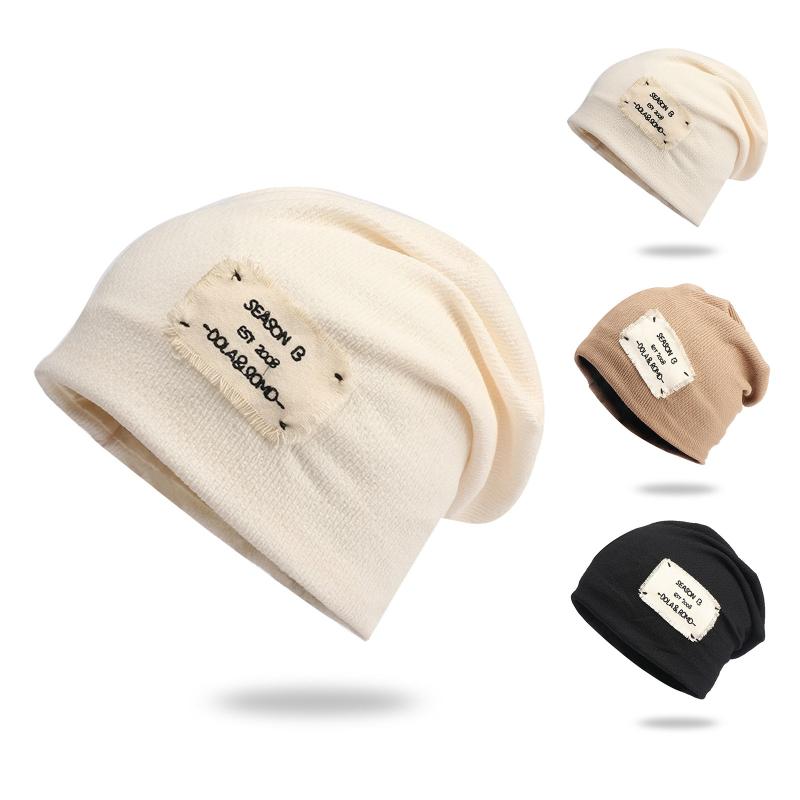 

Beanies Unisex Men Women Knit Baggy Beanie Letter Patched Oversize Autumn Winter Hat Ski Slouchy Cap Skull Wool Warm