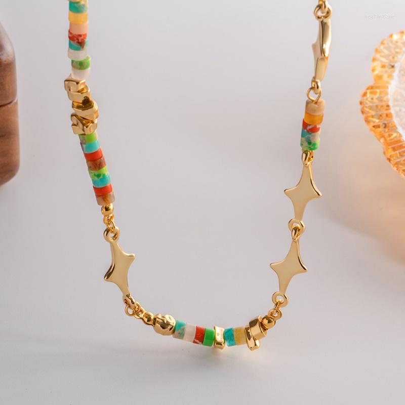 Choker Minar Vintage Candy Color Natural Stone Star Beads Strand For Women Girl 14K Gold Plated Brass Beaded Necklace
Choker Minar Vintage Candy Color Natural Stone Star Beads Strand For Women Girl 14K Gold Plated Brass Beaded Necklace