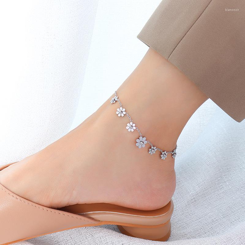 Anklets Rose Gold Color Stainless Steel Daisy Flower Ankle Bracelet For Women Accessories Fashion Anklet Tornozeleira Foot Jewelry
Anklets Rose Gold Color Stainless Steel Daisy Flower Ankle Bracelet For Women Accessories Fashion Anklet Tornozeleira Foot Jewelry