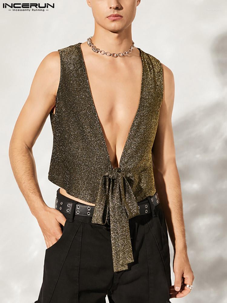 Men' Tank Tops INCERUN 2023 Fashion Men Shiny V Neck Sleeveless Lace Up Sexy Vests Solid Color Streetwear Party Waistcoats -5XL 7, Blue
Men' Tank Tops INCERUN 2023 Fashion Men Shiny V Neck Sleeveless Lace Up Sexy Vests Solid Color Streetwear Party Waistcoats -5XL 7, Blue