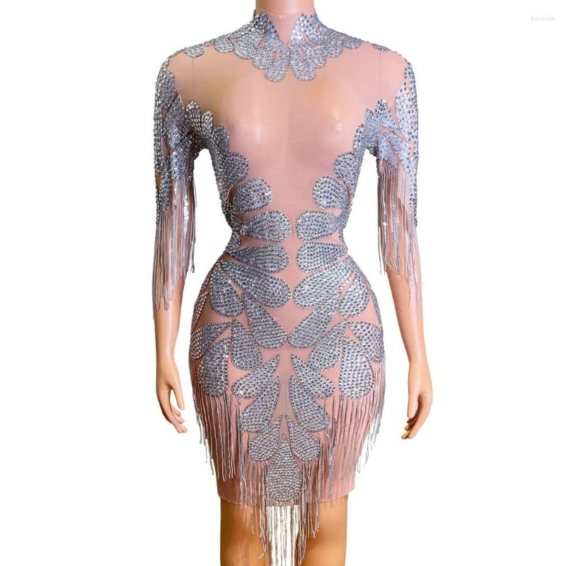 Stage Wear Sparkly Rhinestones Short Dress Sexy Mesh See Through Women Evening Prom Wedding Birthday Singer Show, Picture shown
Stage Wear Sparkly Rhinestones Short Dress Sexy Mesh See Through Women Evening Prom Wedding Birthday Singer Show, Picture shown