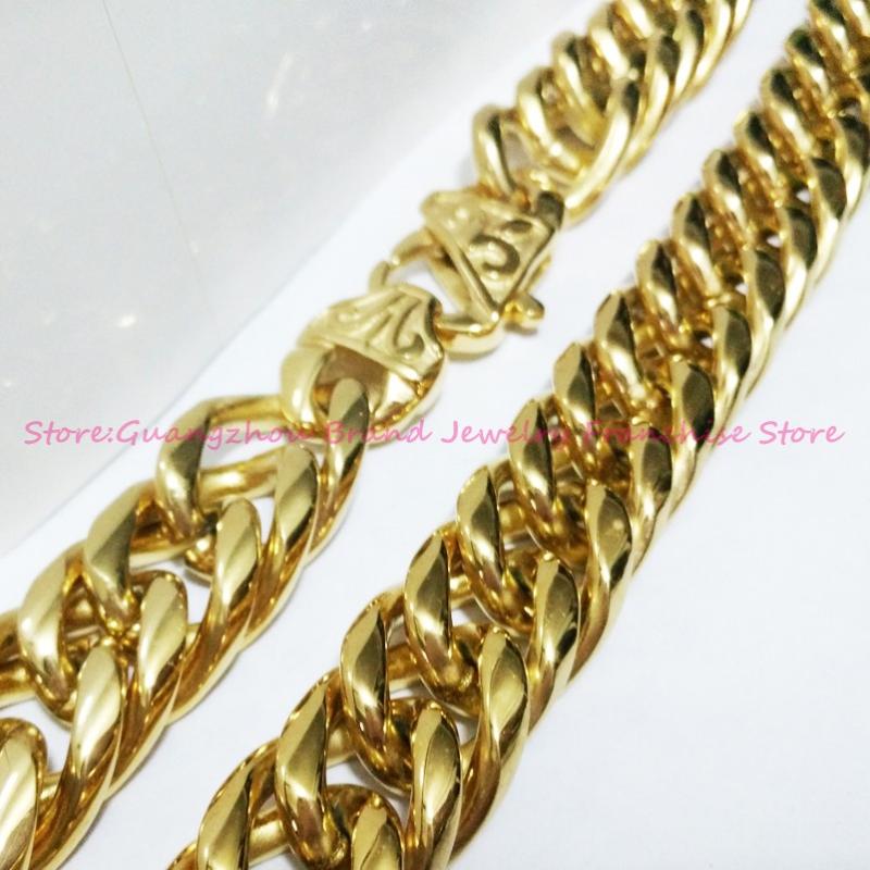 Chains 7-40" 16mm Heavy Cool Jewelry Gold 316L Stainless Steel Mens Cuban Chain Curb Necklace TOP QUALITYChains
Chains 7-40" 16mm Heavy Cool Jewelry Gold 316L Stainless Steel Mens Cuban Chain Curb Necklace TOP QUALITYChains