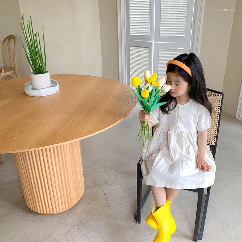 Girl Dresses MILANCEL 2023 Summer Dress Korean Cotton And Linen Short Sleeves O-Neck Clothes, Beige
Girl Dresses MILANCEL 2023 Summer Dress Korean Cotton And Linen Short Sleeves O-Neck Clothes, Beige
