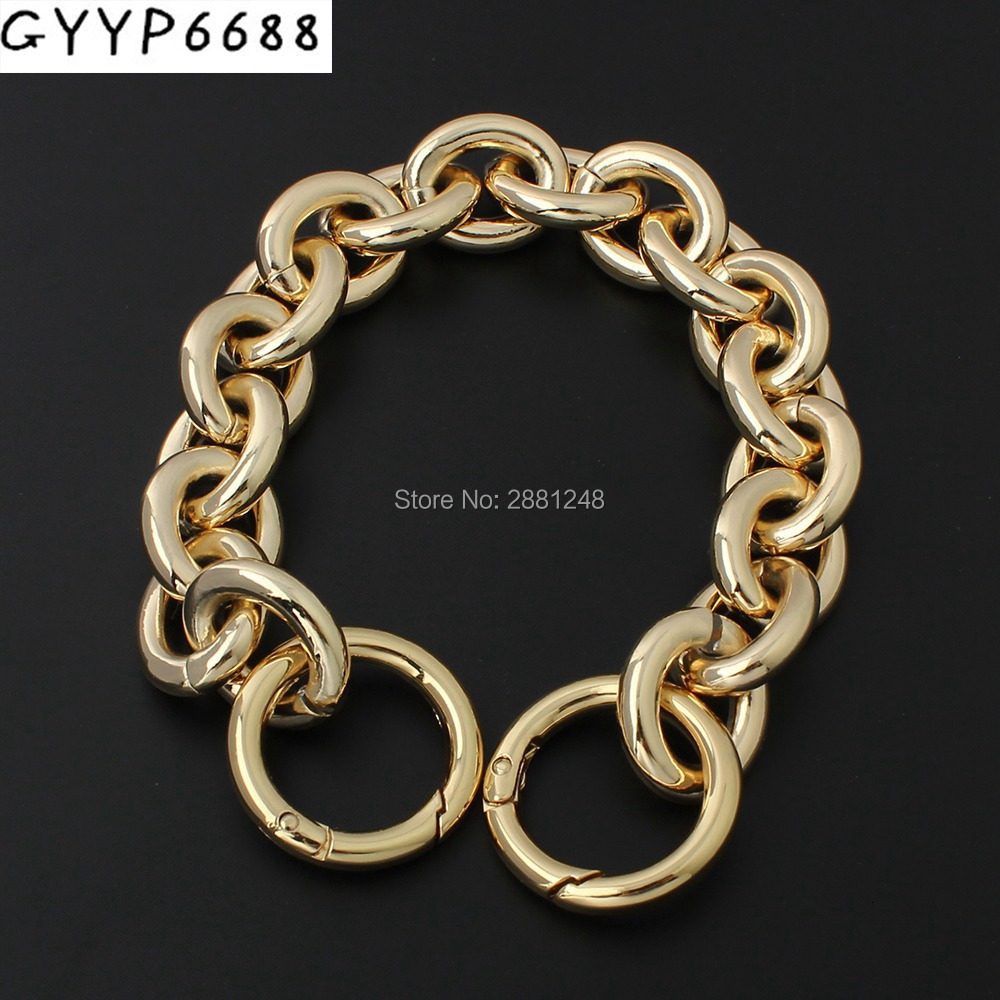 Bag Parts Accessories 24mm Thick Round Aluminum Chain Spring Ring Light Weight Bags Strap Bag Parts Handles Chain For Bag Accessory Handbags Straps 230217