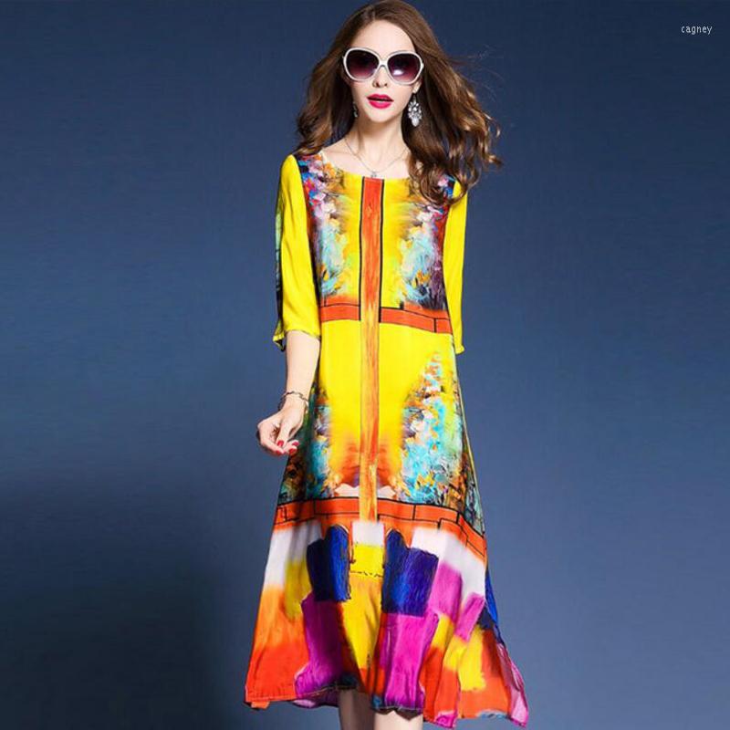 Party Dresses Western Fashion Floral Print Woman Half Sleeve Brand Vestidos Mujer 2023 Elegant Silk Dress Summer Spring Yellow -3XL
Party Dresses Western Fashion Floral Print Woman Half Sleeve Brand Vestidos Mujer 2023 Elegant Silk Dress Summer Spring Yellow -3XL