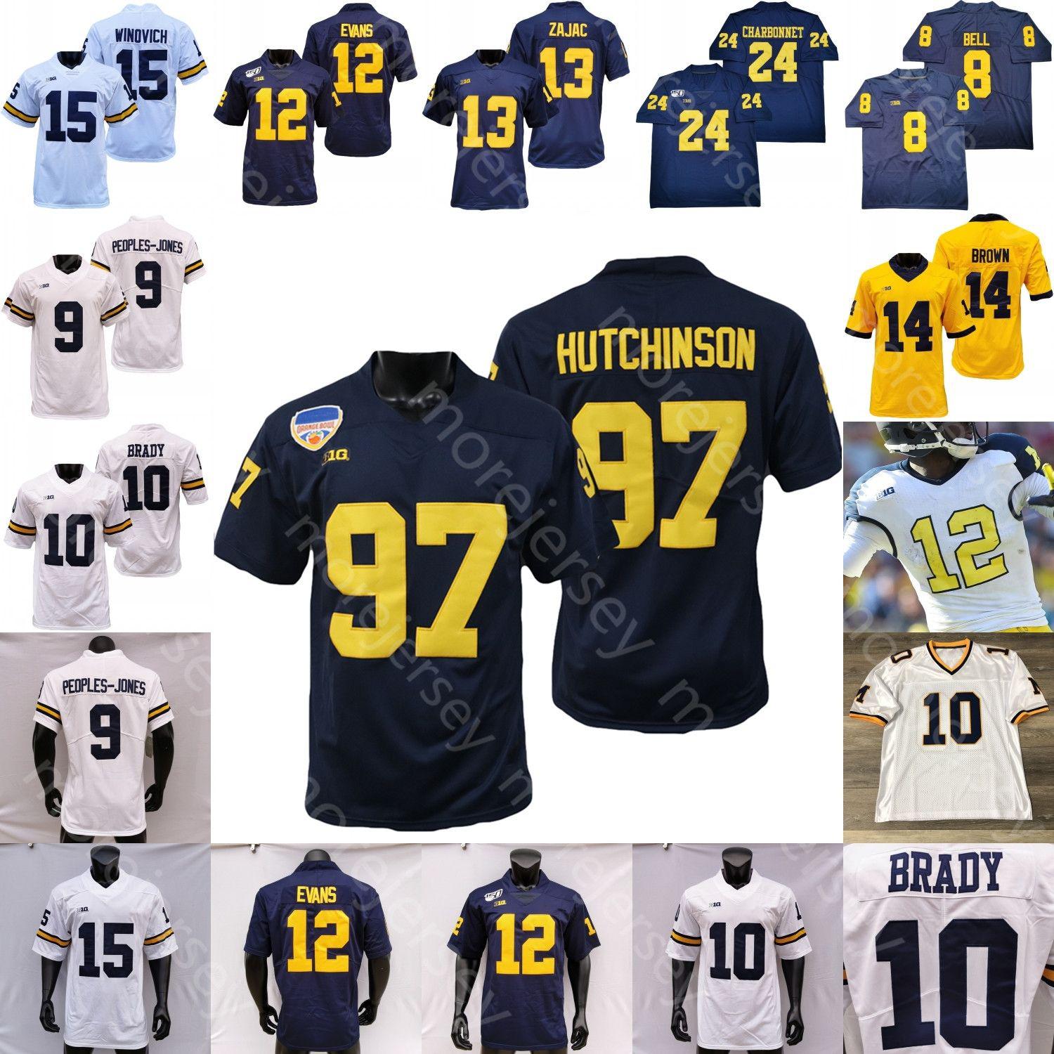 

Football Football Wolverines Jerseys Michigan Jersey NCAA College Aidan Hutchinson Tom Brady Charles Woodson McNamara Blake Corum J.J. McCar, White iv