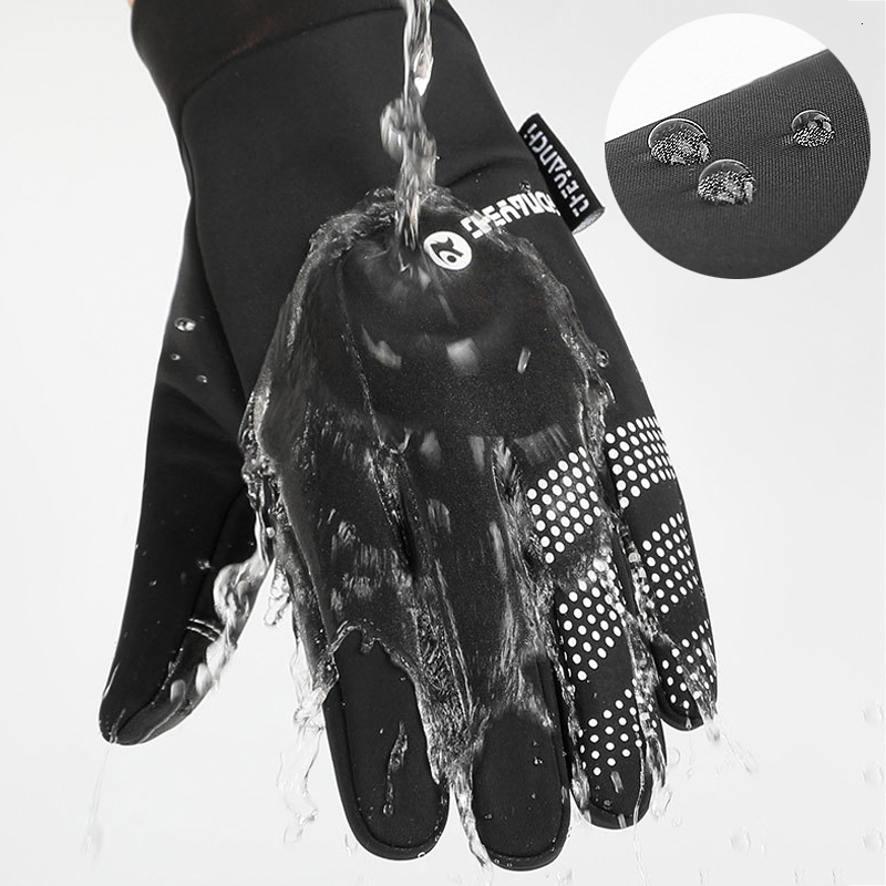 Cycling Gloves Winter Warm Gloves Waterproof Windproof Cold-proof Touch Screen Cycling Gloves Men Outdoor Running Skiing Bicycle Sports Gloves 230220