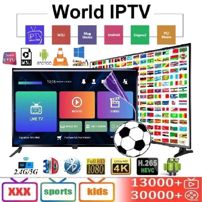 

Smart IPTV Europe World TV 25000 Live Vod Sports M3U Xtream Xxx OTT Android Smarters Pro Mag Us Arabic France Switzerland Canada Uk Italy Ireland Germany Spain