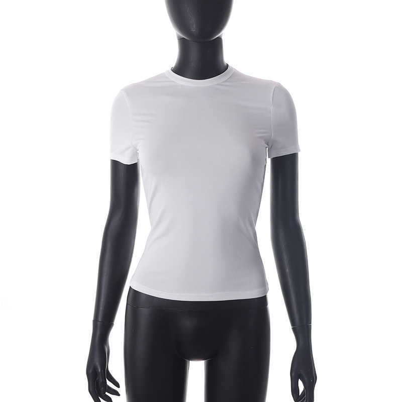 Women's Spring New Solid Round Neck Short Sleeve Basic T-shirt Top summer fashion shirts