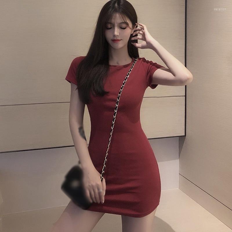 Party Dresses Women Korean Style Round Neck Short Sleeve Summer Dress Solid Color Slim For Ladies, Black
Party Dresses Women Korean Style Round Neck Short Sleeve Summer Dress Solid Color Slim For Ladies, Black