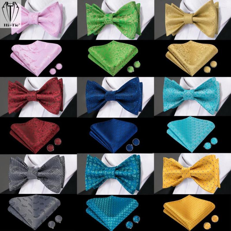 Bow Ties Hi-Tie Silk Paisley Floral Mens Bowtie Adjustable Butterfly Self Tie Fashion Party Wedding With Pocket Square Cufflinks Set
Bow Ties Hi-Tie Silk Paisley Floral Mens Bowtie Adjustable Butterfly Self Tie Fashion Party Wedding With Pocket Square Cufflinks Set