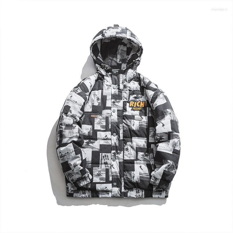 Men's Down 2023 Japanese Printing Hooded Grid Cotton-padded Jacket Hip-hop Men Leisure Male Tooling Clothes Coat, Black
Men's Down 2023 Japanese Printing Hooded Grid Cotton-padded Jacket Hip-hop Men Leisure Male Tooling Clothes Coat, Black