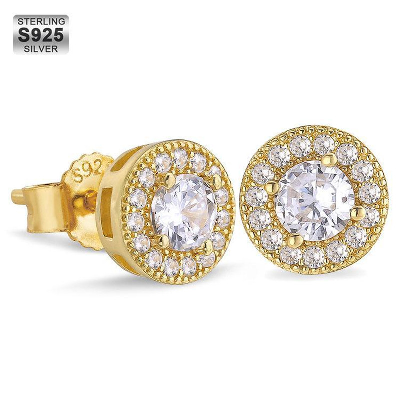 Men Women Earrings Studs Anti-allergic 925 Sterling Silver Gold Plated CZ Round Earrings Nice Jewelry Gift
Men Women Earrings Studs Anti-allergic 925 Sterling Silver Gold Plated CZ Round Earrings Nice Jewelry Gift