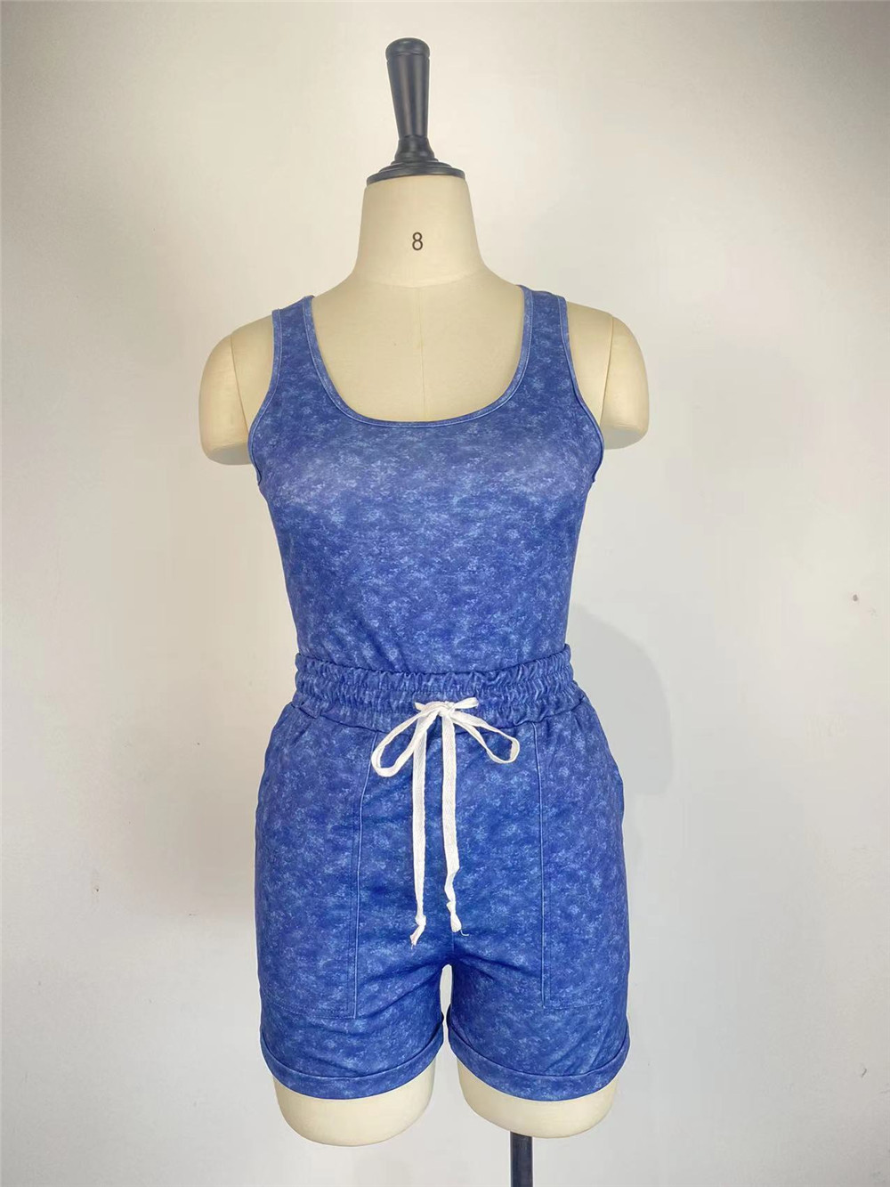 2023 Designer Summer Tracksuits Two Piece Sets Women Dye Tie Sleeveless Vest Tee and Shorts Print Sports suits Casual Sportswear Wholesale items Bulk 