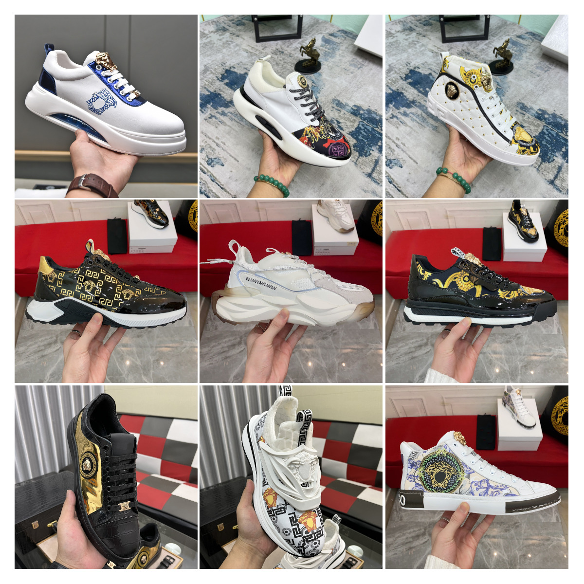 Designer Sneaker Calfskin Shoes Reflective Sneakers Leather Women Men Mesh Trainers Fashion Stylist Shoes Leisure Shoe Platform Lace-up Sneaker Size 36-45, Color 17
Designer Sneaker Calfskin Shoes Reflective Sneakers Leather Women Men Mesh Trainers Fashion Stylist Shoes Leisure Shoe Platform Lace-up Sneaker Size 36-45, Color 17