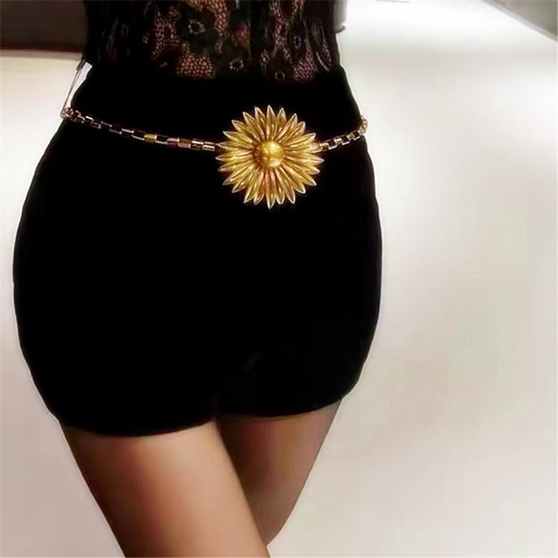 Belts Fashion Golden Big Sunflower Waist Chain For Women Lady Dress Decorated Accessories 2023 Floral Design, Picture shown
Belts Fashion Golden Big Sunflower Waist Chain For Women Lady Dress Decorated Accessories 2023 Floral Design, Picture shown
