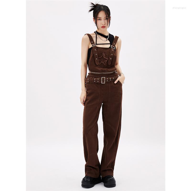 Women' Jeans Dark Brown Detachable Overalls Vintage Autumn Women' Straight Cargo Pants Hip Hop Style Fashion Wide Leg Trouser
Women' Jeans Dark Brown Detachable Overalls Vintage Autumn Women' Straight Cargo Pants Hip Hop Style Fashion Wide Leg Trouser
