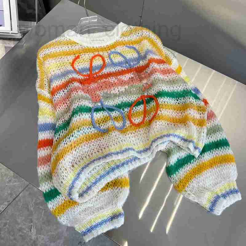 designer Women' Knits Tees The correct version of early autumn style Golden fashion stripe hook lantern sleeve round neck sweater DQQ5, Rainbow
designer Women' Knits Tees The correct version of early autumn style Golden fashion stripe hook lantern sleeve round neck sweater DQQ5, Rainbow