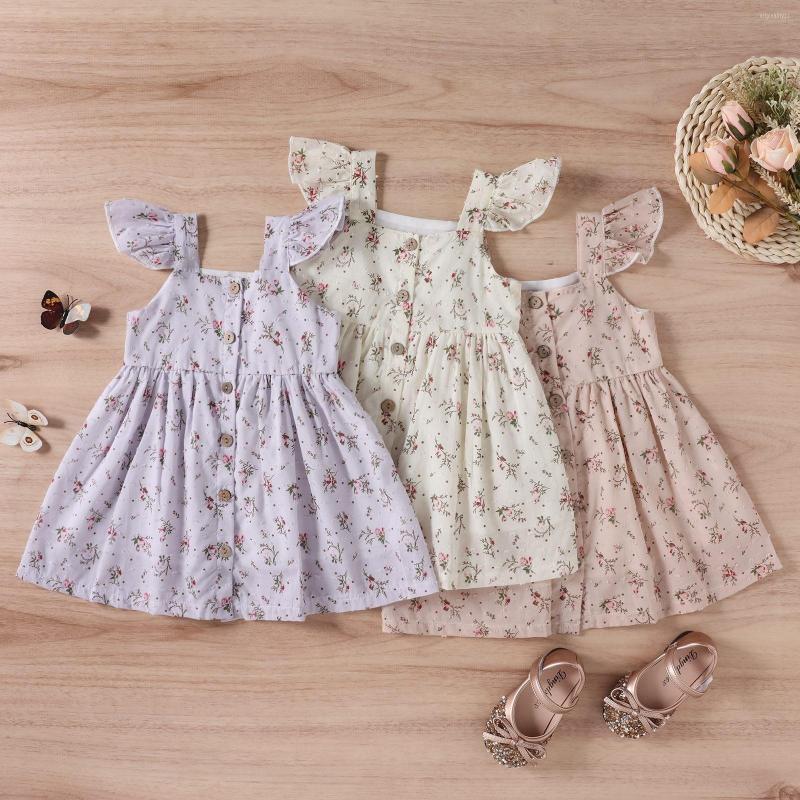 Girl Dresses Baby Girls Floral Dress Kids Sleeveless Cotton Print Buttons Sling Vestidos Summer Ceremory Party Elegant 1-7 Years, Purple
Girl Dresses Baby Girls Floral Dress Kids Sleeveless Cotton Print Buttons Sling Vestidos Summer Ceremory Party Elegant 1-7 Years, Purple