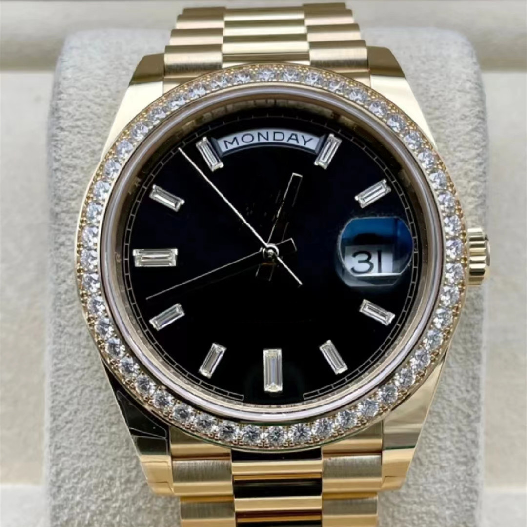 Men's mechanical watch 40MM m228348rbr-0039 black rock sugar diamond sapphire dial waterproof 50M 317L holiday gift watch