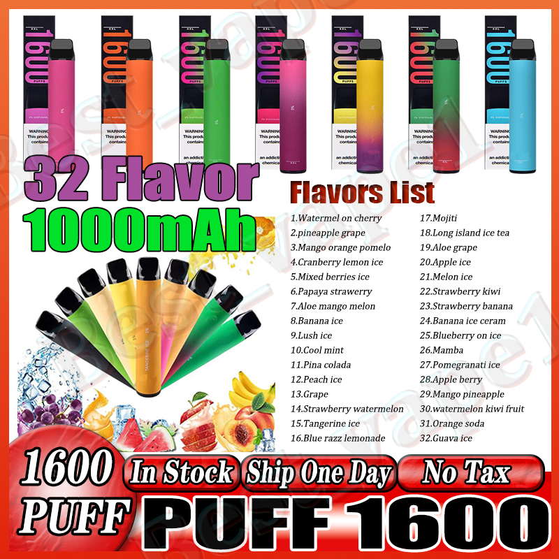 E Cigarettes P1600 XXL Disposable Vapes Pod Device 1600 puffs 32 Flavors 1000mah Battery 7ml Tank PK BangXXL Air Bar Plus Kits Stick Portable Vape Geek Bar
E Cigarettes P1600 XXL Disposable Vapes Pod Device 1600 puffs 32 Flavors 1000mah Battery 7ml Tank PK BangXXL Air Bar Plus Kits Stick Portable Vape Geek Bar