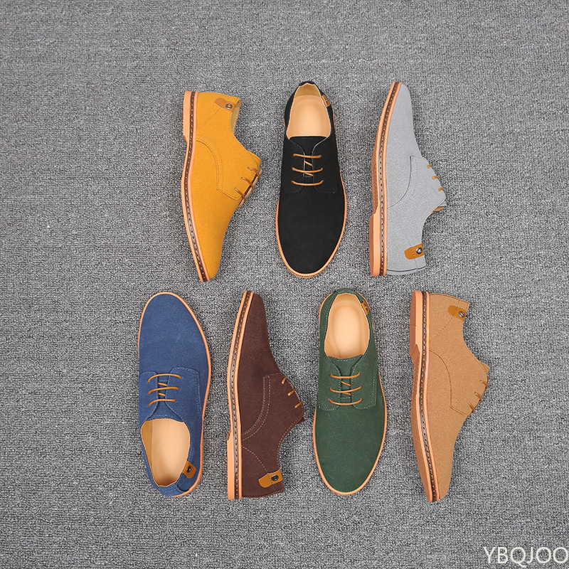 Dress Shoes Spring Suede Leather Men Shoes Oxford Casual Shoes Classic Sneakers Comfortable Footwear Dress Shoes Large Size Flats 230217