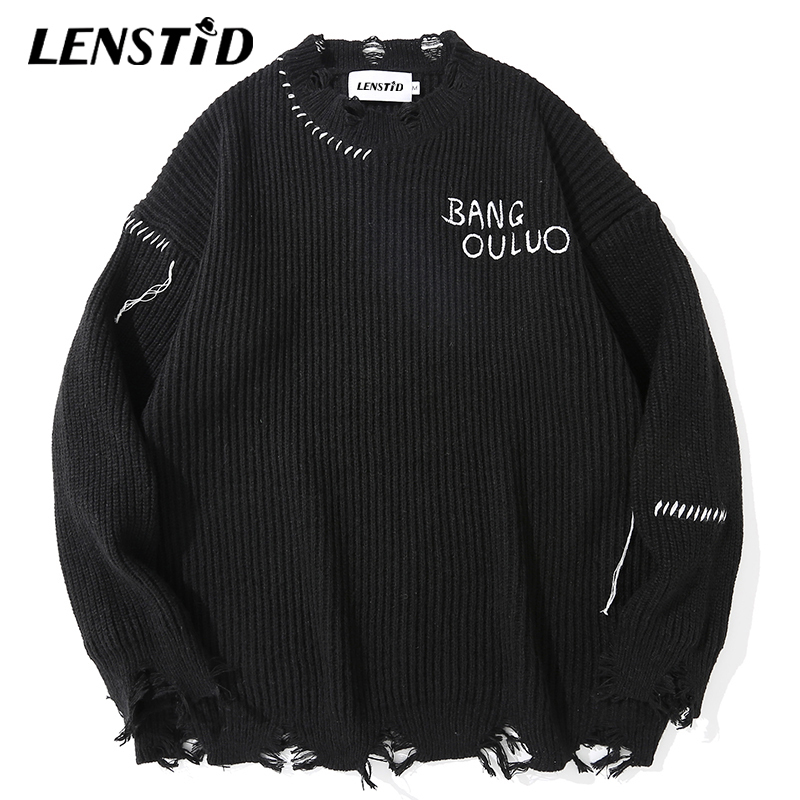Men s Sweaters LENSTID Men Hip Hop Knitted Jumper Destroy Ripped Striped Streetwear Harajuku Autumn Oversize Casual Pullovers 230220, Black
Men s Sweaters LENSTID Men Hip Hop Knitted Jumper Destroy Ripped Striped Streetwear Harajuku Autumn Oversize Casual Pullovers 230220, Black
