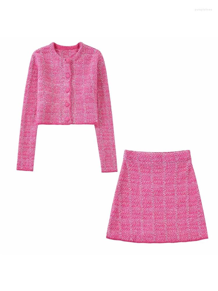 Work Dresses Women Fashion Pink Tweed Knitted Full Sleeves Cropped Outerwear A-Line High Waist Skirts 2023 Office Lady Two Piece Sets, Only skirt
Work Dresses Women Fashion Pink Tweed Knitted Full Sleeves Cropped Outerwear A-Line High Waist Skirts 2023 Office Lady Two Piece Sets, Only skirt