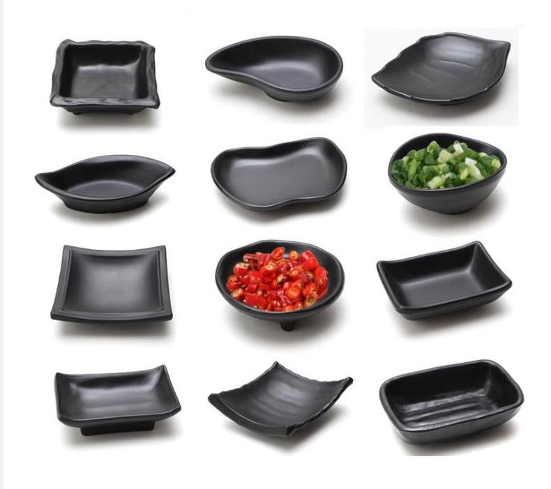 Melamine Black Dipping Soy Sauce Dishes Sushi Wasabi Doufu Snack Plate Japanese Restaurant Dining Dinnerware SN5138
Melamine Black Dipping Soy Sauce Dishes Sushi Wasabi Doufu Snack Plate Japanese Restaurant Dining Dinnerware SN5138