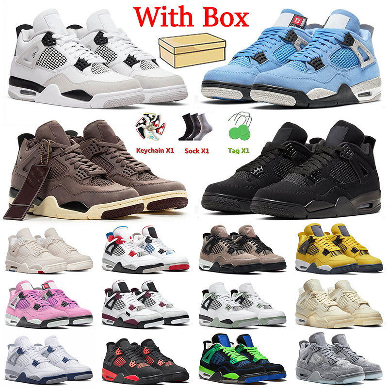 With Box Retro 4s Jordan4 Basketball Shoes Military Black Cat University Blue AMM A Ma Maniere Canvas Offs White Sail Kaws Grey Jorden 4 Jumpmans Mens Women Sneakers, A28 lightning 40-47
With Box Retro 4s Jordan4 Basketball Shoes Military Black Cat University Blue AMM A Ma Maniere Canvas Offs White Sail Kaws Grey Jorden 4 Jumpmans Mens Women Sneakers, A28 lightning 40-47