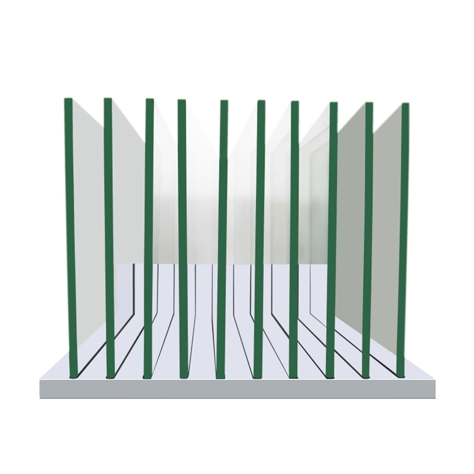 Professional Window Film Tester Display Stand, Aluminum Alloy Organizer Rack with 10 Glass Panels for Tint Sample Swatches and Demo Tools AL-521