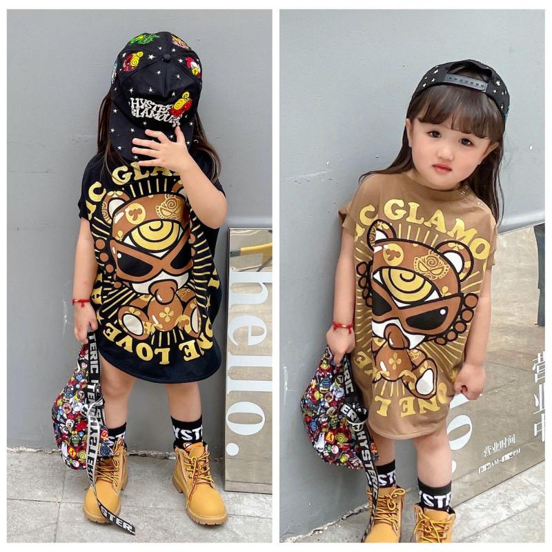 Girl Dresses T-Shirt Kaftan Japanese Style Summer Cartoon Print Trendy Brand Cute Dress Kid Loose Big Pie Skirt, Black
Girl Dresses T-Shirt Kaftan Japanese Style Summer Cartoon Print Trendy Brand Cute Dress Kid Loose Big Pie Skirt, Black