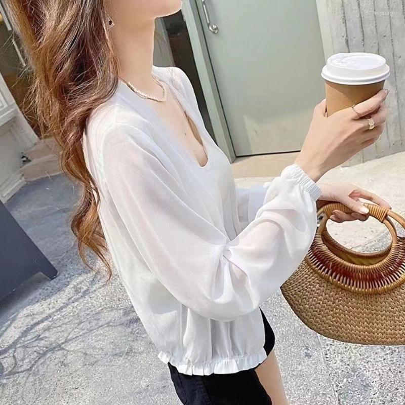 Women's Jackets Women Summer Sun Protection Coat Ruffle Cardigan Chiffon Shrug Female Blouse Tops For Woman Covers Blusa White Korean Shirt, Black
Women's Jackets Women Summer Sun Protection Coat Ruffle Cardigan Chiffon Shrug Female Blouse Tops For Woman Covers Blusa White Korean Shirt, Black