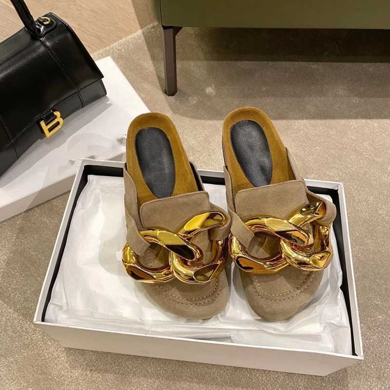 Designer Shoes 2023 early spring NEW JW chain Baotou semi slippers women lazy wear Muller shoes flat bottomed round head casual single shoes, All black
Designer Shoes 2023 early spring NEW JW chain Baotou semi slippers women lazy wear Muller shoes flat bottomed round head casual single shoes, All black