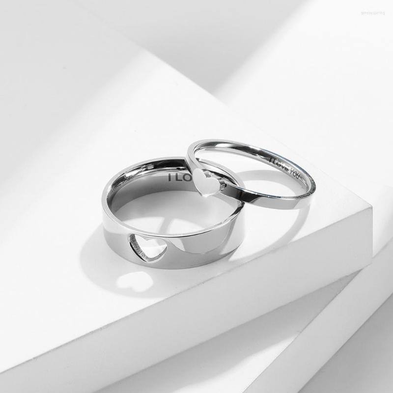 Wedding Rings 2Pcs Unique Finger Ring Smooth Surface Band Electroplating Heart Matching Couple Decoration
Wedding Rings 2Pcs Unique Finger Ring Smooth Surface Band Electroplating Heart Matching Couple Decoration