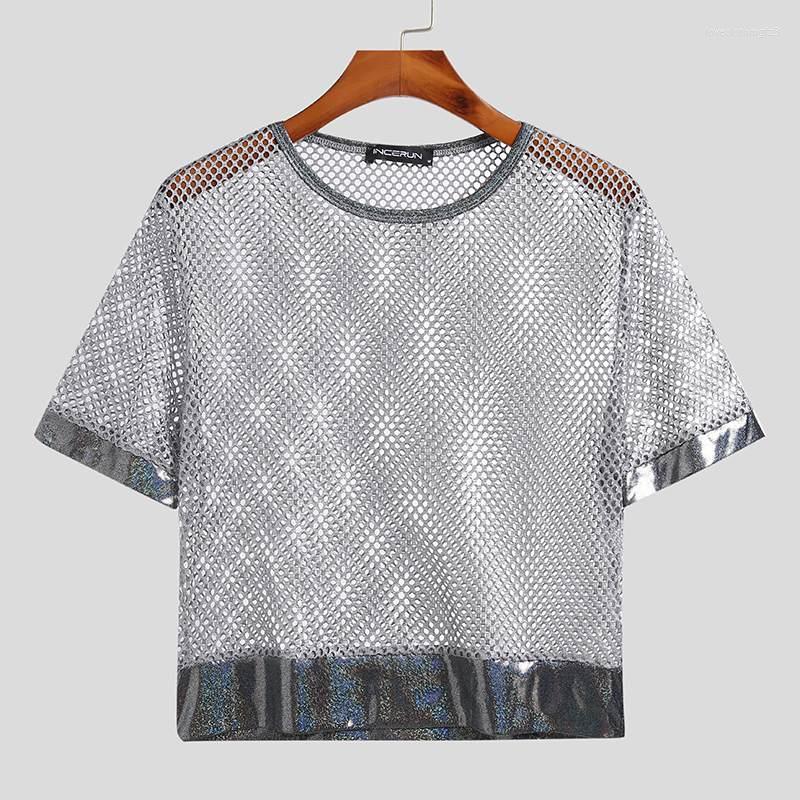 Men' T Shirts Men Shirt Mesh Patchwork See Through O-neck Short Sleeve Sexy Crop Tops Streetwear Party Nightclub Casual Camisetas, Gray
Men' T Shirts Men Shirt Mesh Patchwork See Through O-neck Short Sleeve Sexy Crop Tops Streetwear Party Nightclub Casual Camisetas, Gray