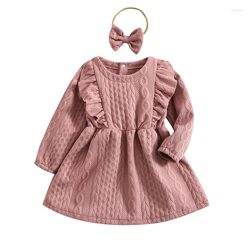 Girl Dresses Baby 2Pcs Fall Outfits 6 Month-4 Years Toddler Long Sleeve Round Neck Ruffle Dress Bow Headband Set Autumn Spring Clothing, Pink
Girl Dresses Baby 2Pcs Fall Outfits 6 Month-4 Years Toddler Long Sleeve Round Neck Ruffle Dress Bow Headband Set Autumn Spring Clothing, Pink