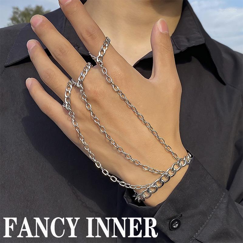 Charm Bracelets VCH 2023 Men Finger Bracelet Ring Silver Color Metal Chain Simple Pulseira Retro Punk Male Couple Jewelry
Charm Bracelets VCH 2023 Men Finger Bracelet Ring Silver Color Metal Chain Simple Pulseira Retro Punk Male Couple Jewelry