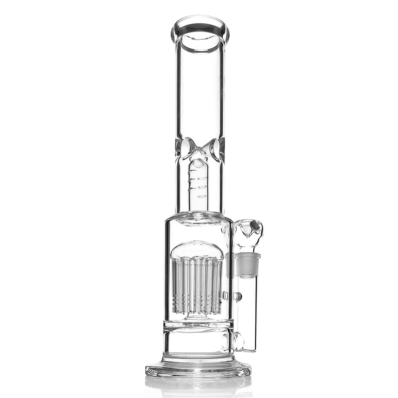 14 inches straight tube hookah clear color thickness glass bong with tree percolator and 18mm female joint
14 inches straight tube hookah clear color thickness glass bong with tree percolator and 18mm female joint